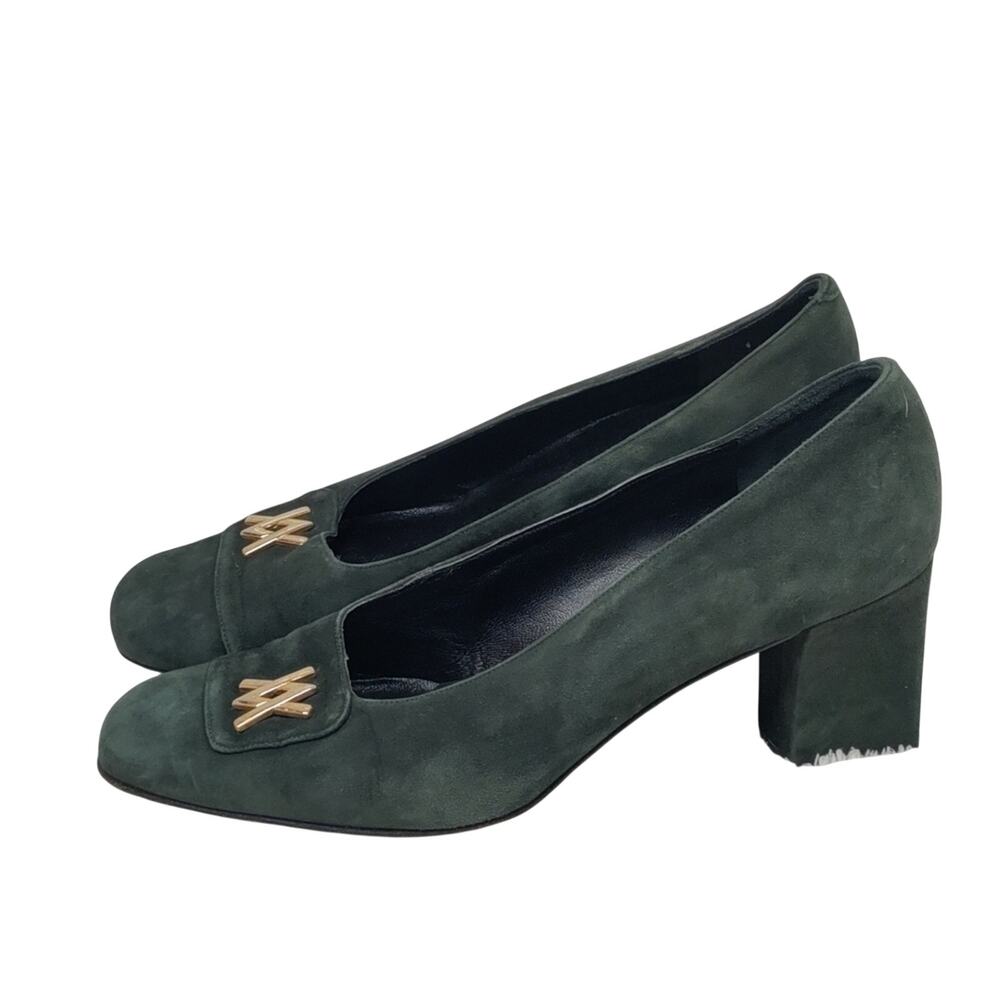 Vintage Green Amalfi suede preppy Heel sz 9.5